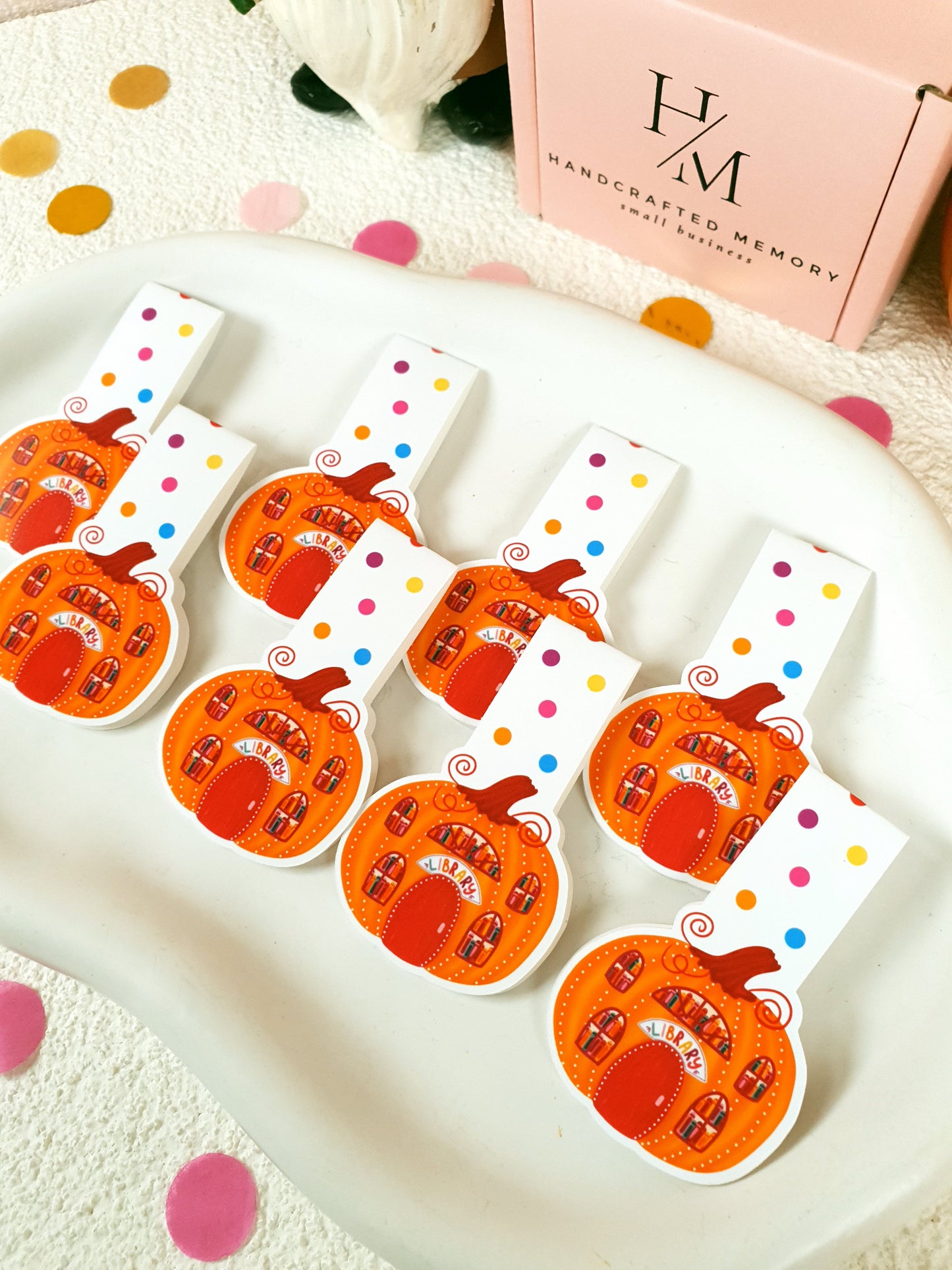 Pumpkin Library Magnetic Bookmark