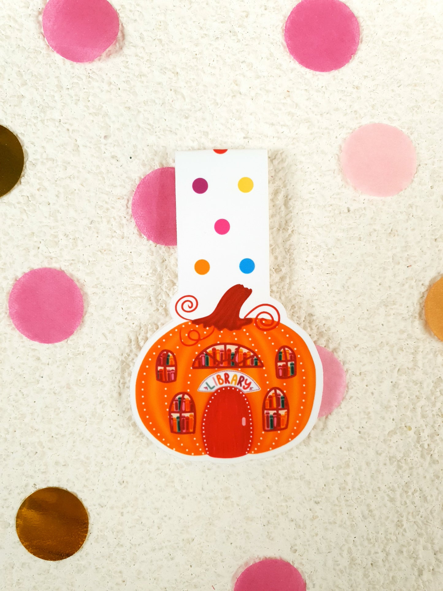 Pumpkin Library Magnetic Bookmark
