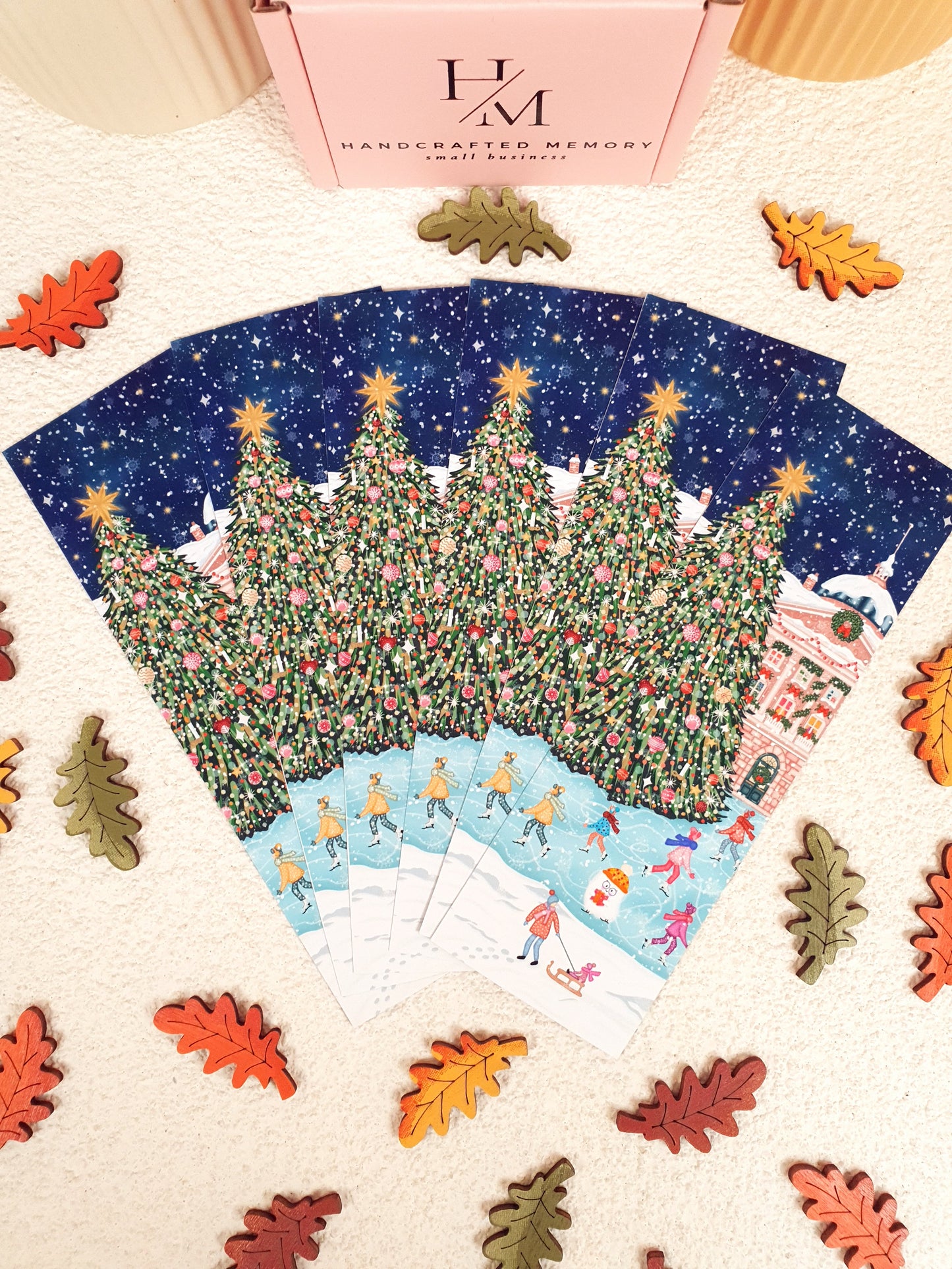 Christmas Market Traditional Bookmark Set or Individual