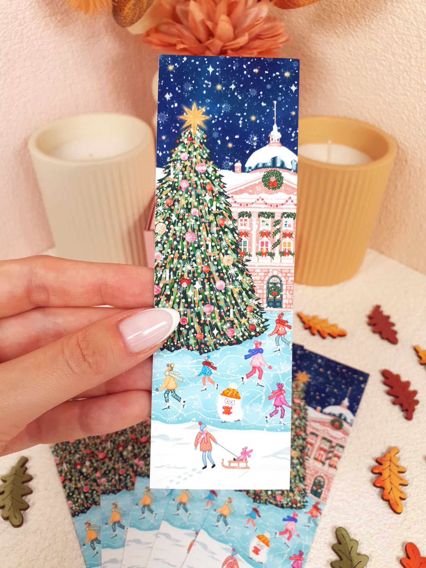 Christmas Market Traditional Bookmark Set or Individual