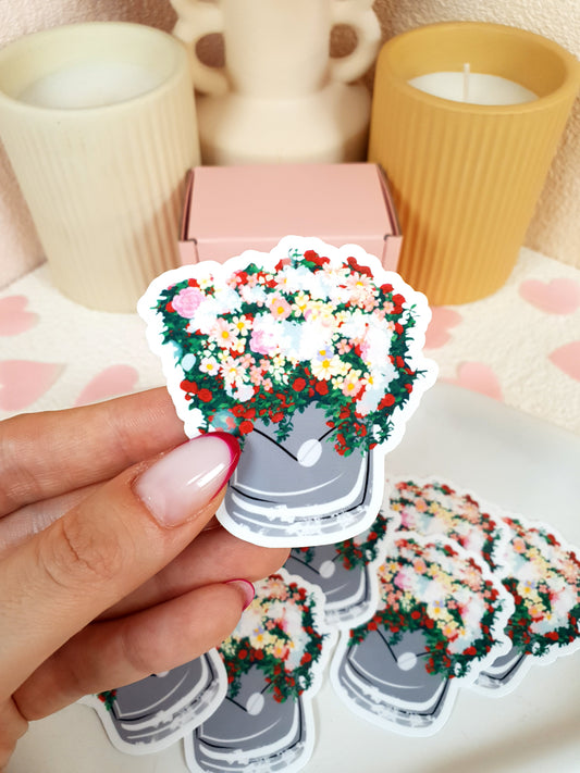 Snow-Kissed Flowers Vinyl Sticker