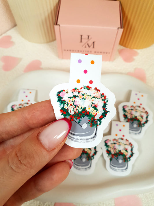 Snow-Kissed Flowers Magnetic Bookmark