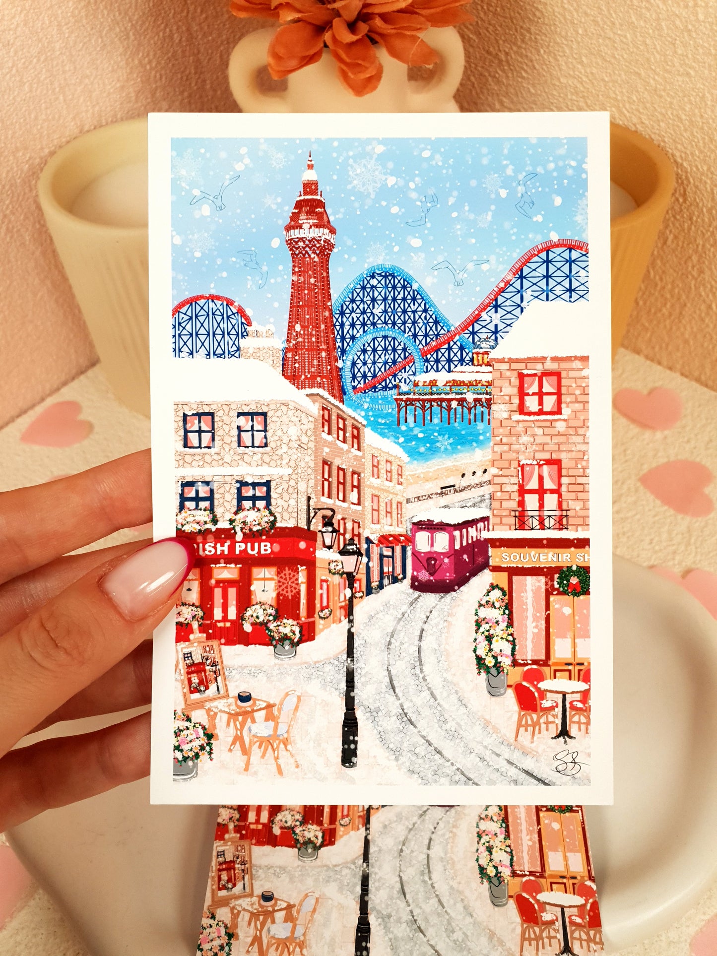 Blackpool in Winter Art Print