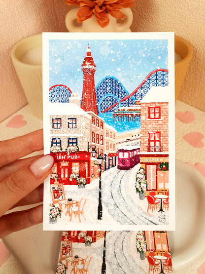 Blackpool in Winter Art Print