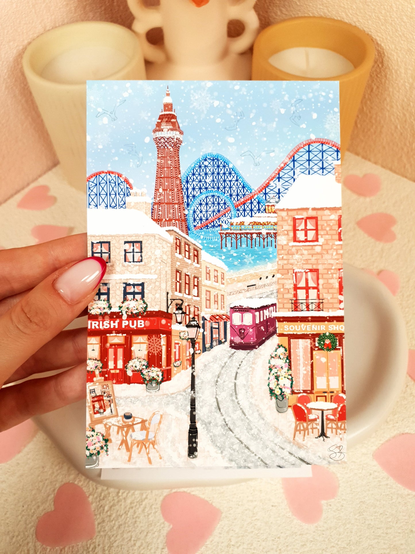 Blackpool in Winter Art Print