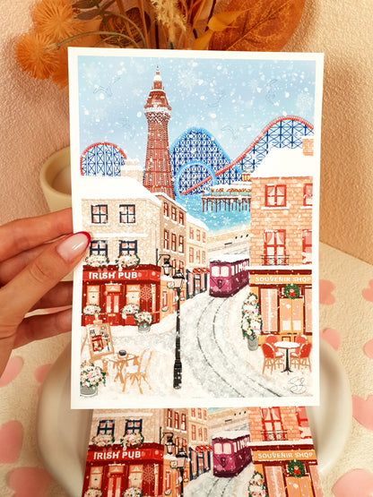 Blackpool in Winter Art Print