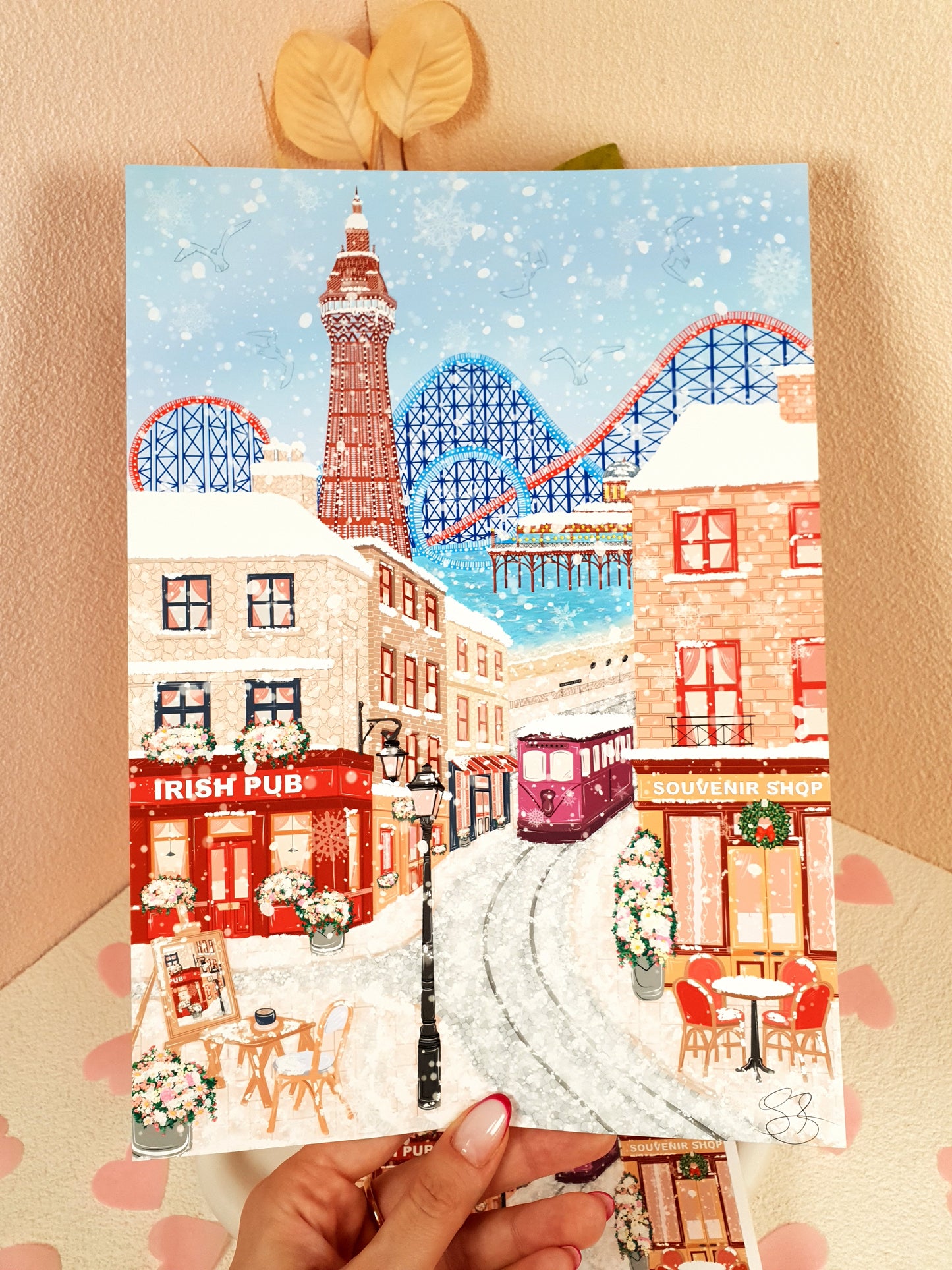 Blackpool in Winter Art Print
