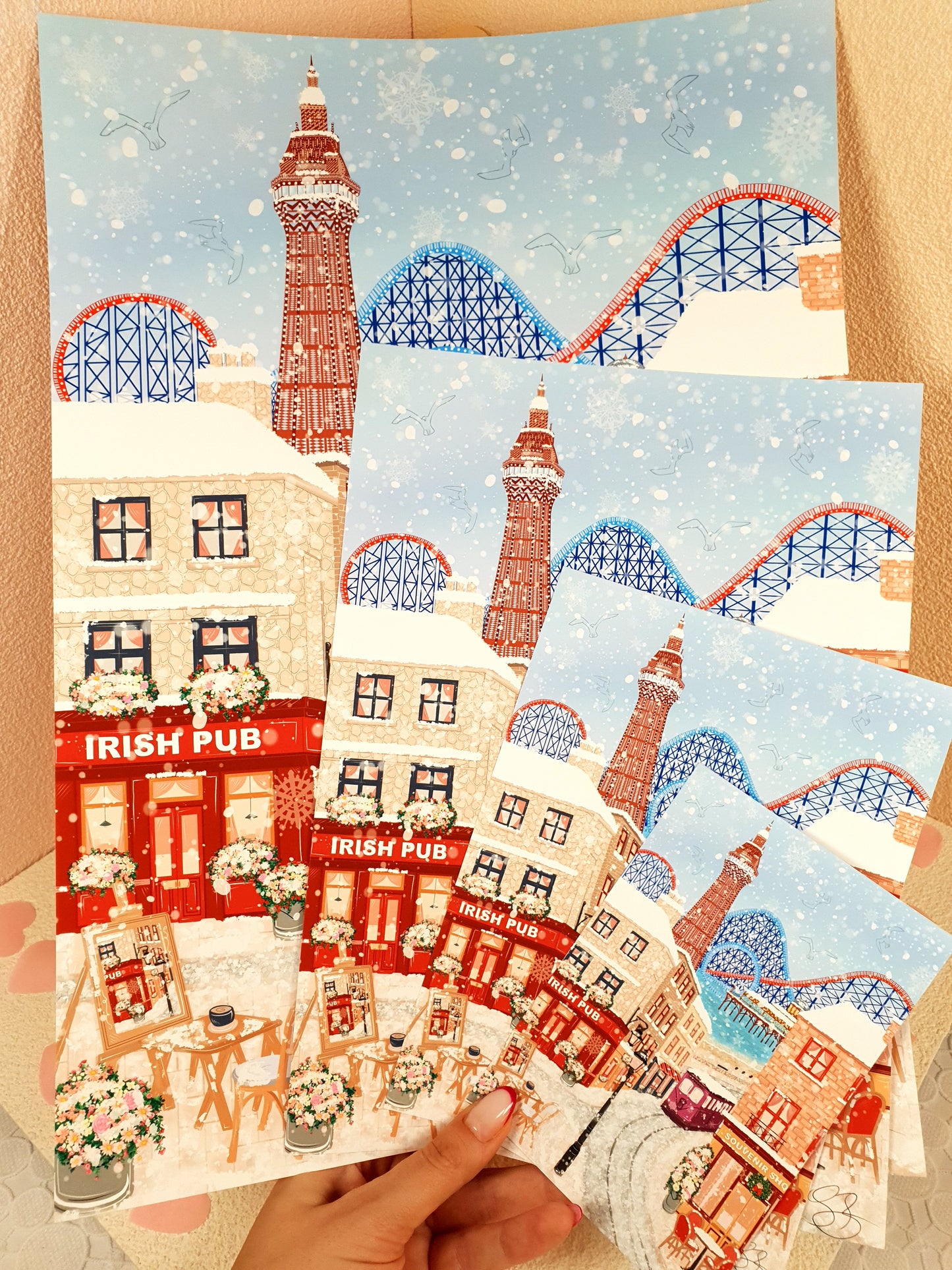 Blackpool in Winter Art Print