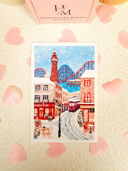 Blackpool in Winter Art Print