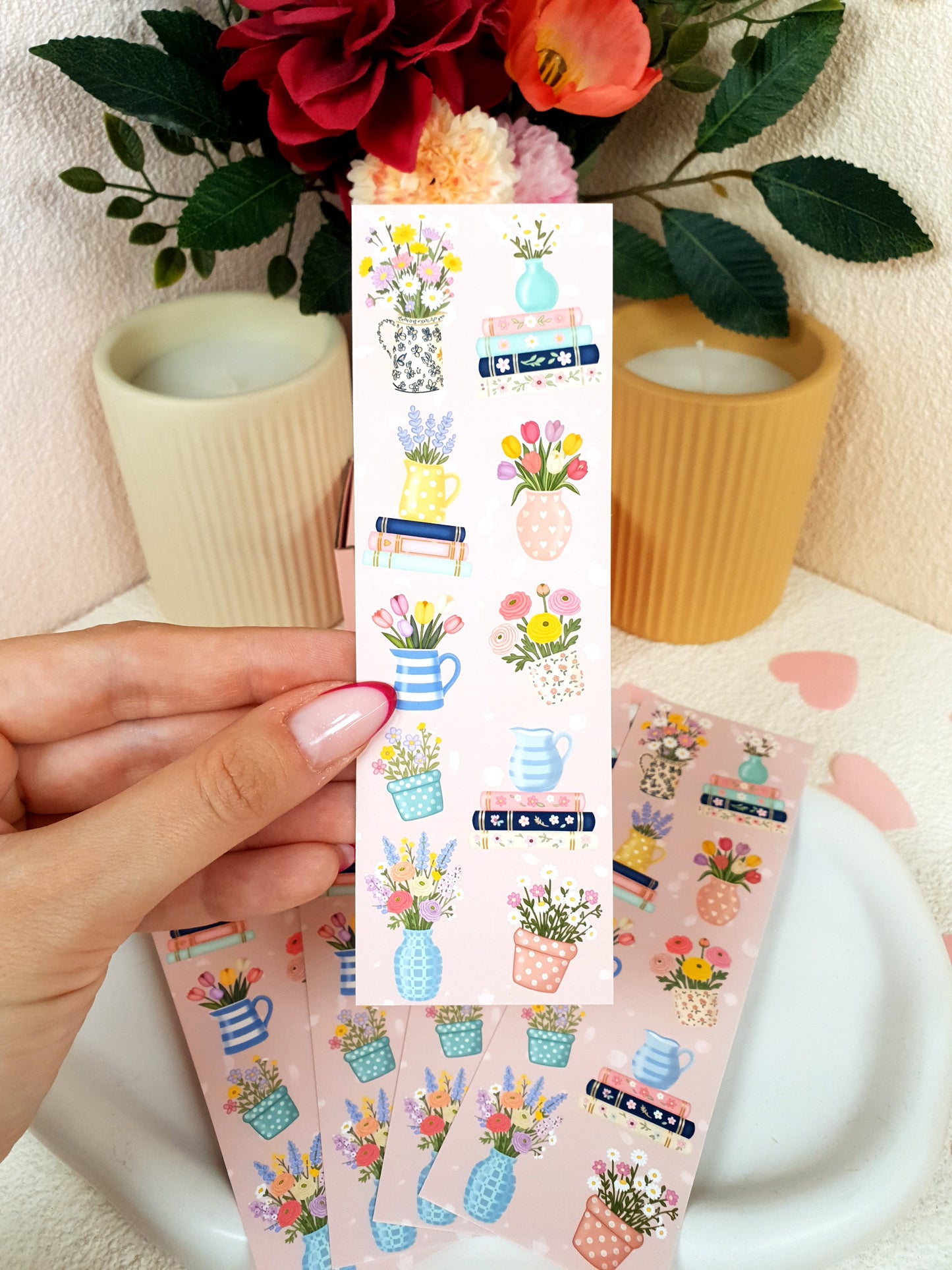 Spring Flowers Traditional Bookmark