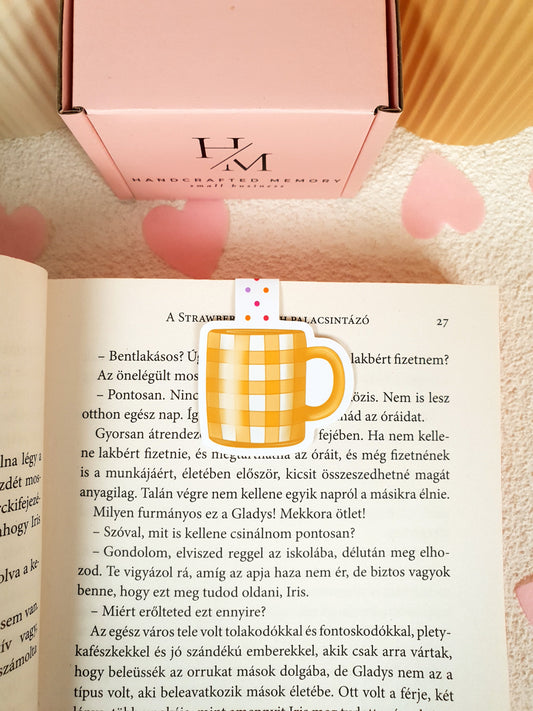 Yellow-Checkered Mug Magnetic Bookmark