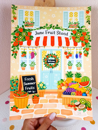 Gyümölcs Stand Art Print