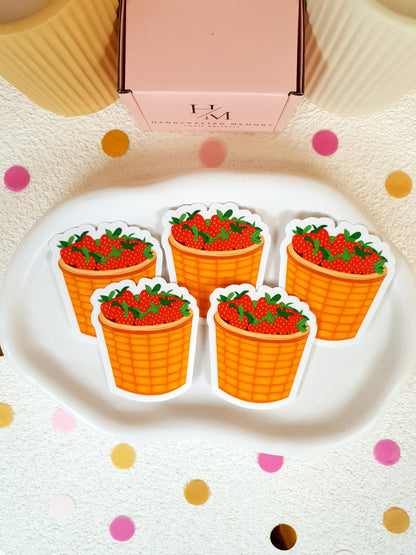 Strawberry Basket Vinyl Sticker