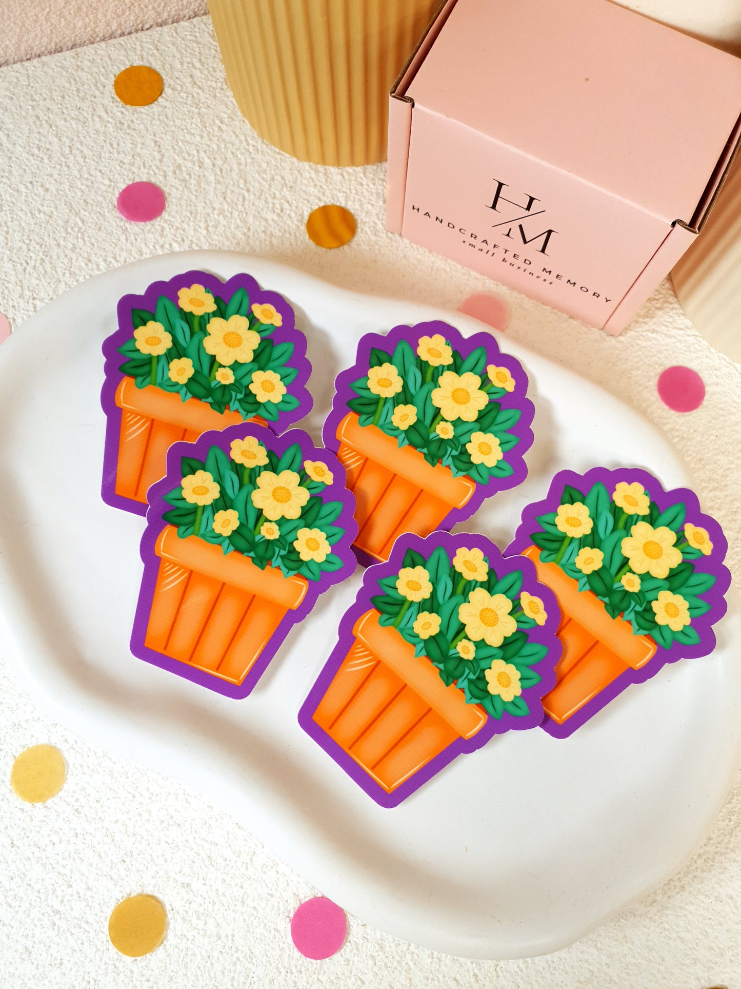 Potted Flower Vinyl Sticker