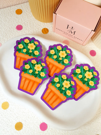 Potted Flower Vinyl Sticker
