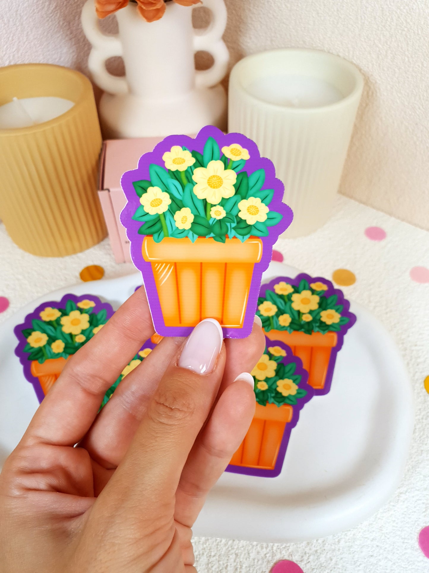 Potted Flower Vinyl Sticker