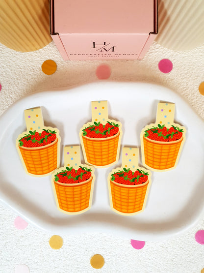 Strawberry Basket Magnetic Bookmark