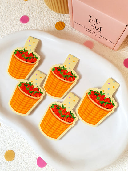 Strawberry Basket Magnetic Bookmark
