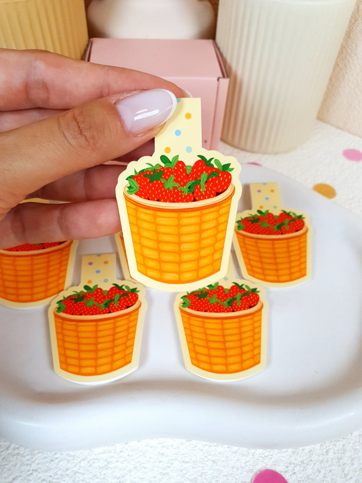 Strawberry Basket Magnetic Bookmark