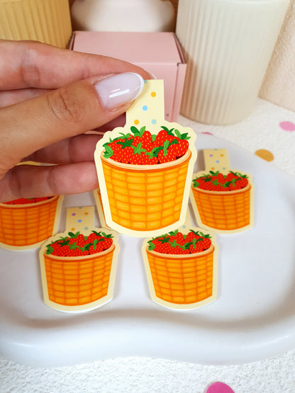 Strawberry Basket Magnetic Bookmark