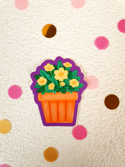 Potted Flower Vinyl Sticker