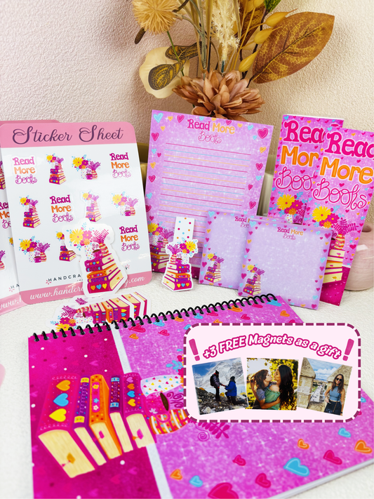 Read More Books Pink Stationary Box