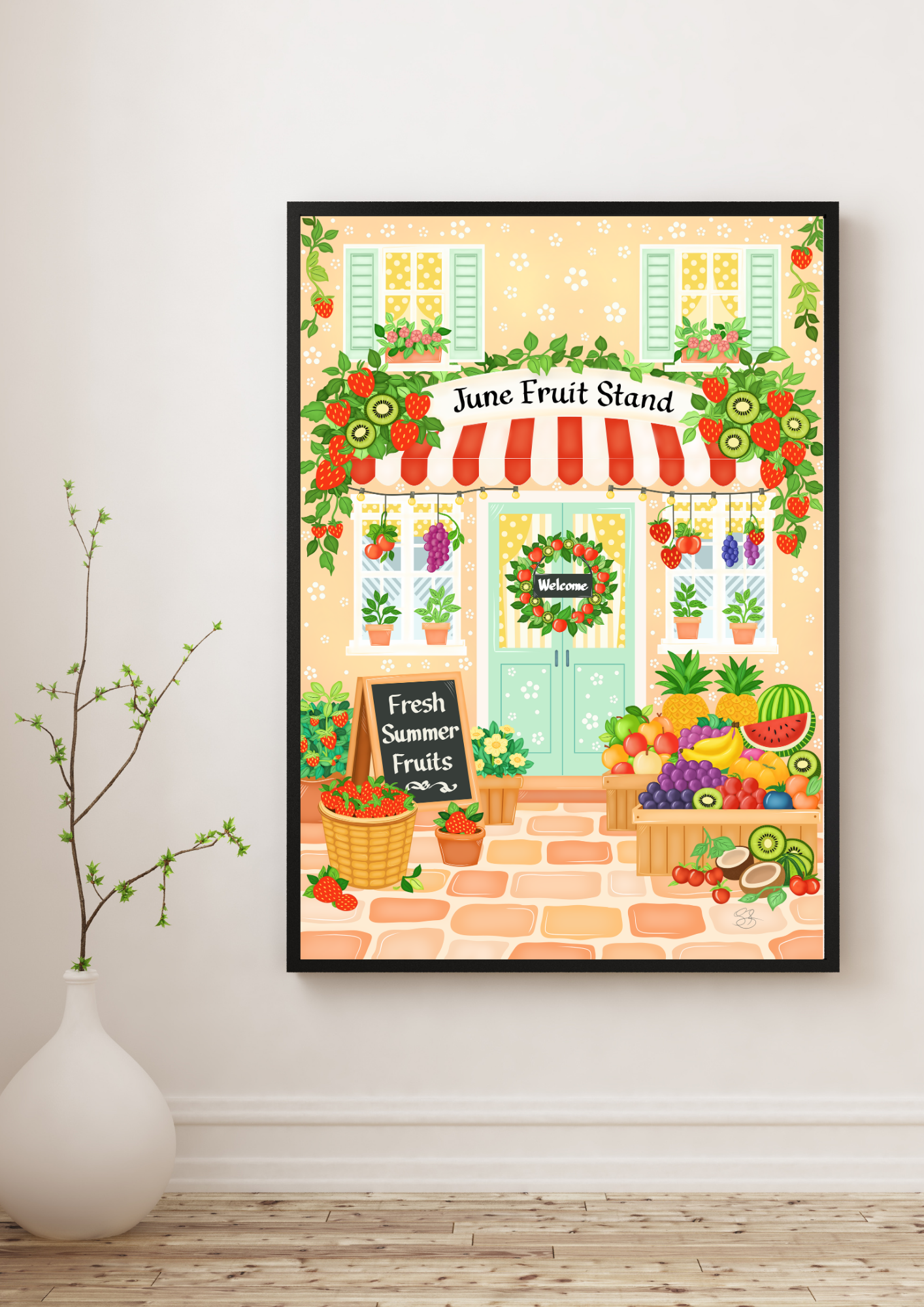Gyümölcs Stand Art Print
