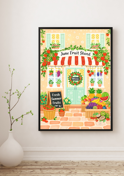 Gyümölcs Stand Art Print