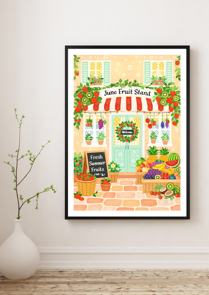 Gyümölcs Stand Art Print