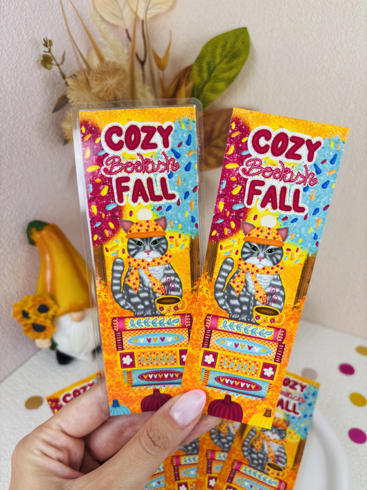 Bookish Cat in the Cozy Fall Traditional Bookmark