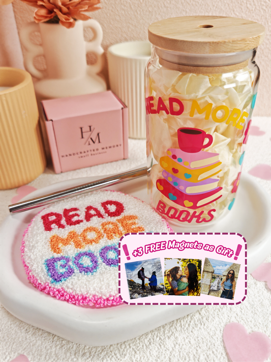 Read More Books Pink Cup and Mug Rug Box