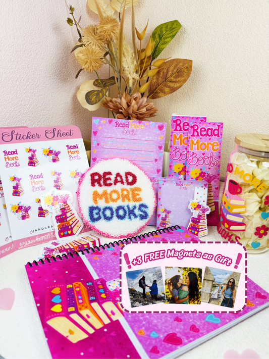 Read More Books Pink Stationary + Cup and Mug Rug Box