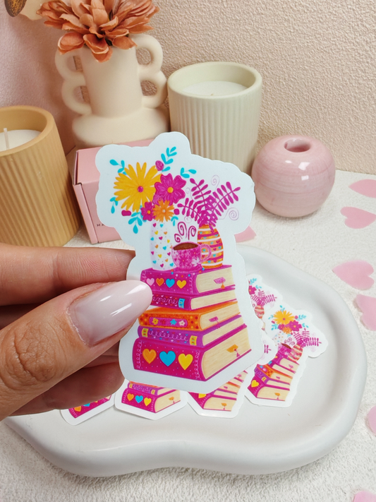 Read More Books Pink Vinyl Sticker